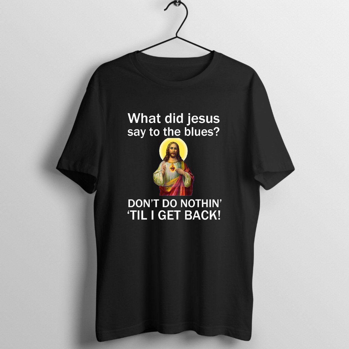 Sacred Heart of Jesus graphic print on premium cotton t-shirt - Front Mockup