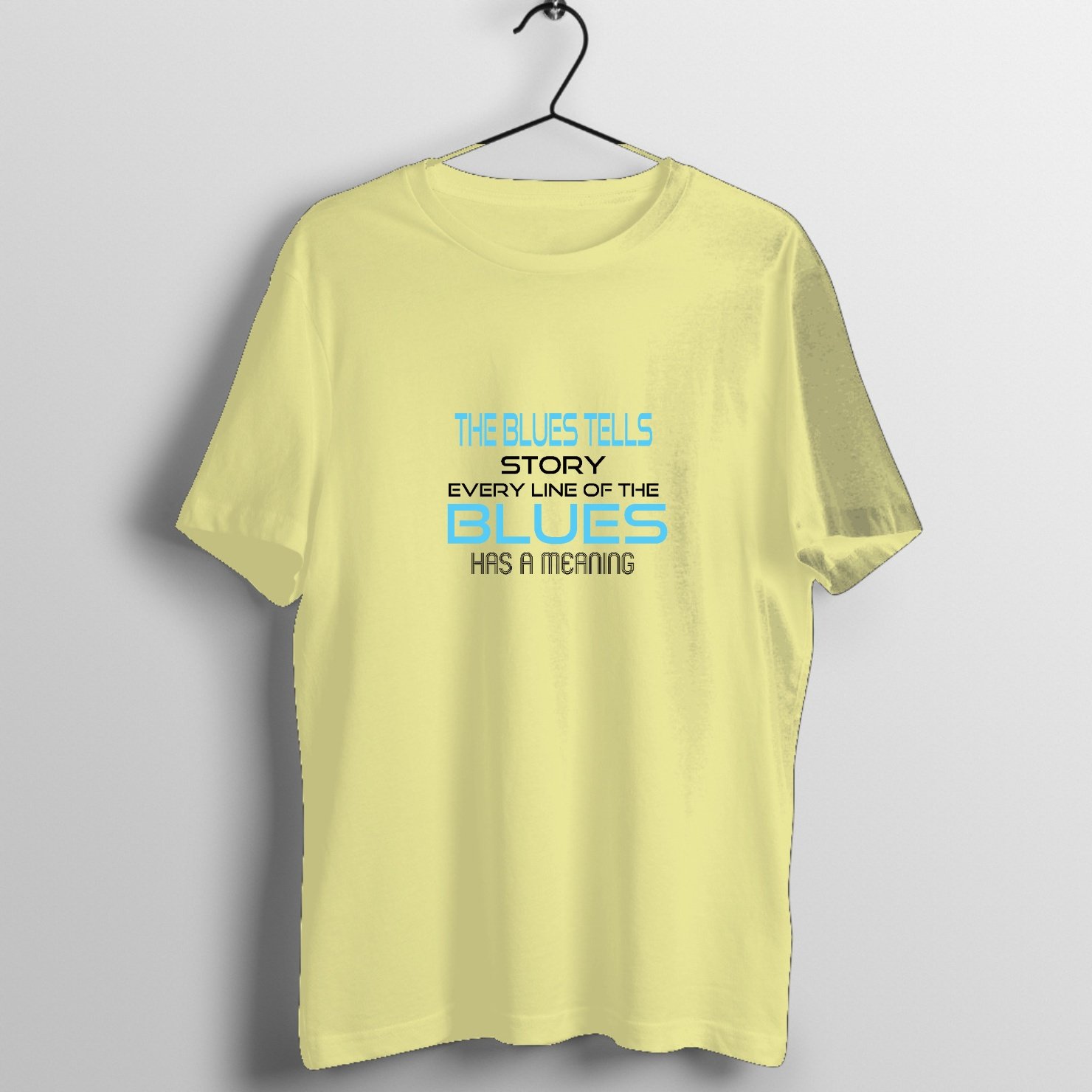 Inspirational quote about the blues music printed on premium graphic t-shirt - Front Mockup