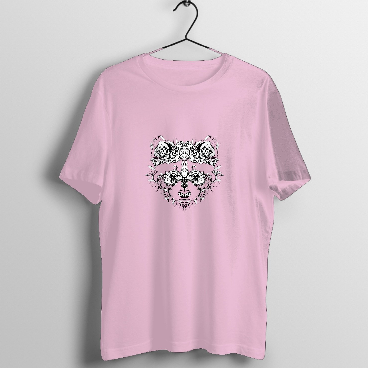 Ornate Stag Antler Tattoo Graphic T-Shirt printed on premium rock music graphic t-shirt - Front Mockup