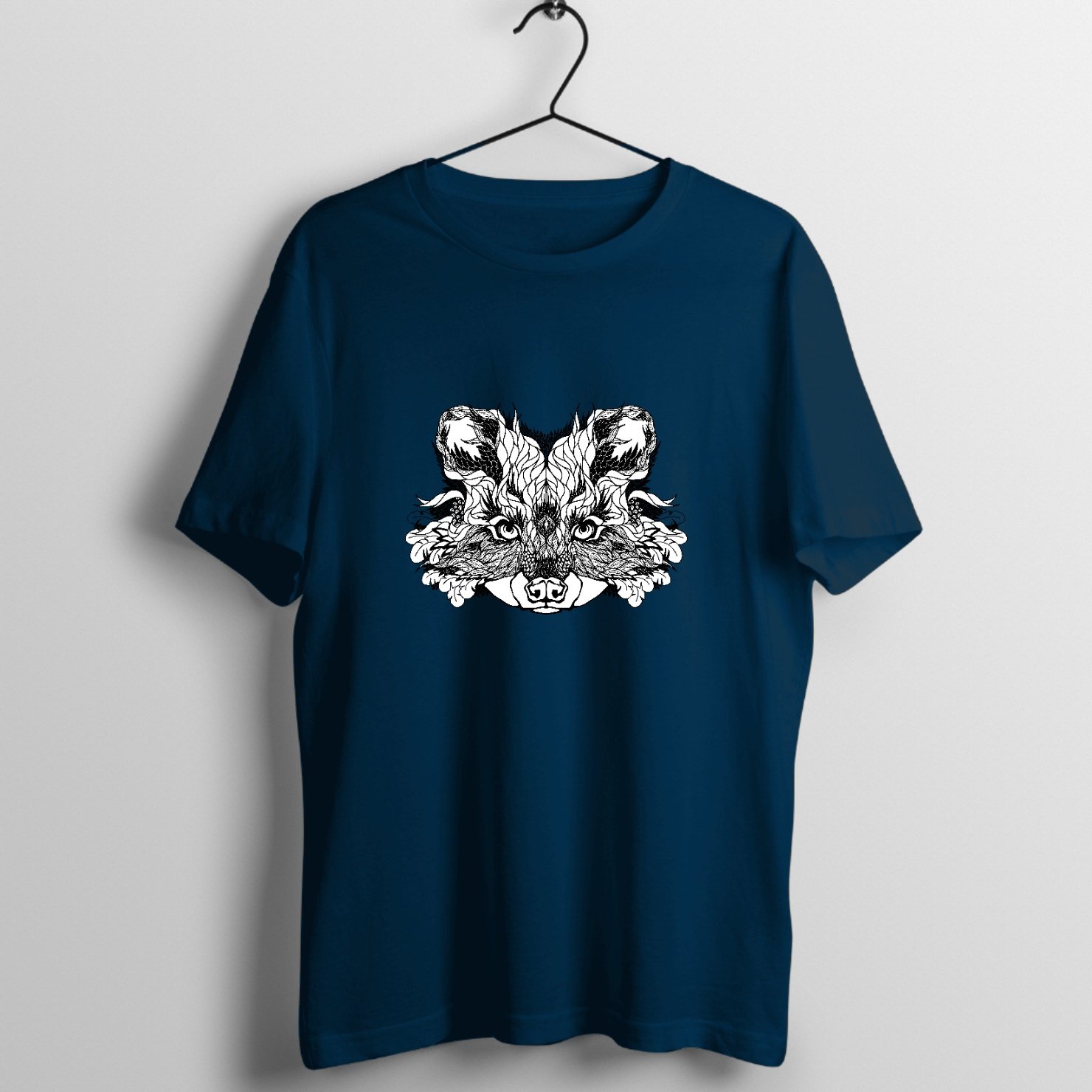 Dark Crimson Snake Tattoo Graphic T-Shirt printed on premium rock music graphic t-shirt - Front Mockup