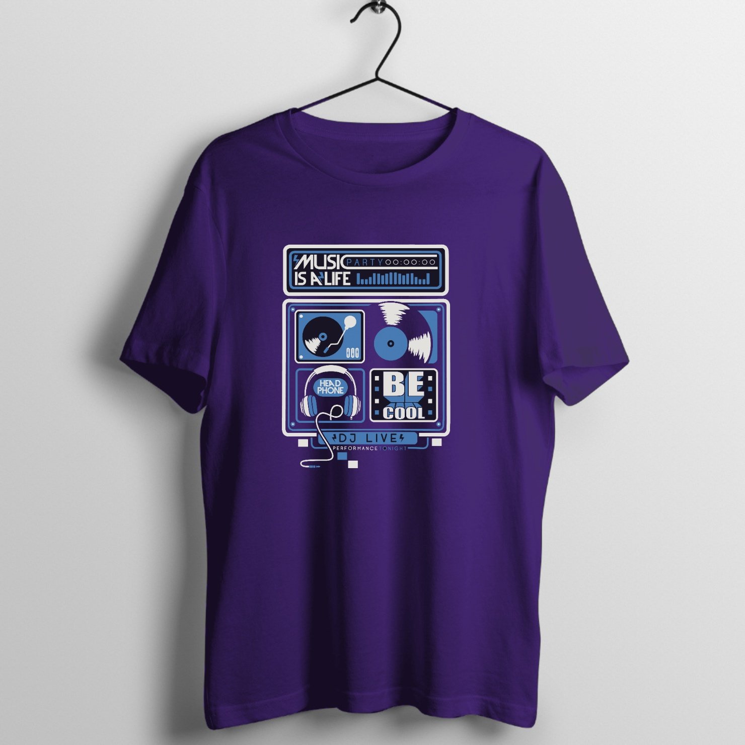 L (6) Copy Graphic T-Shirt printed on premium rock music graphic t-shirt - Front Mockup