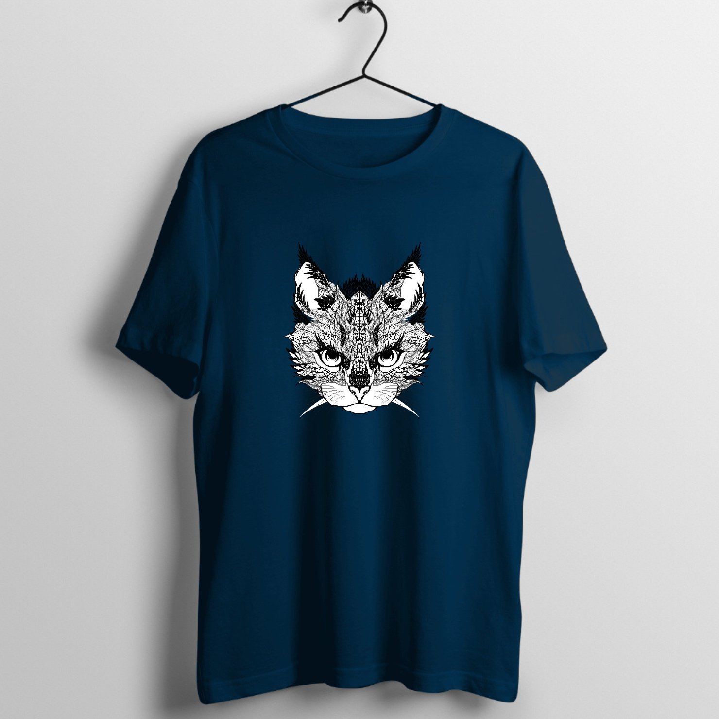 Sun & Crescent Mystic Tattoo Graphic T-Shirt printed on premium rock music graphic t-shirt - Front Mockup