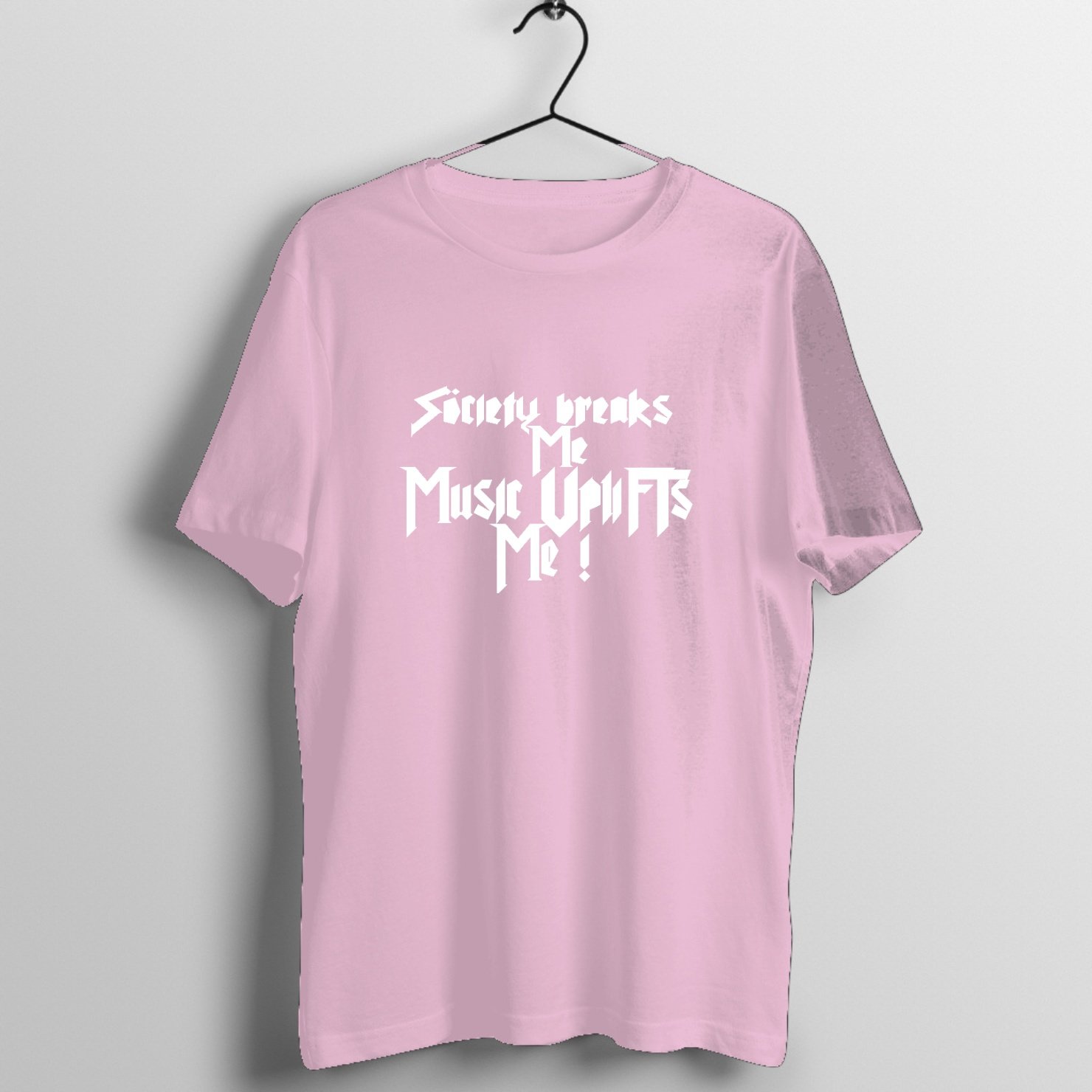 Crank It Up Distortion Graphic T-Shirt printed on premium rock music graphic t-shirt - Front Mockup