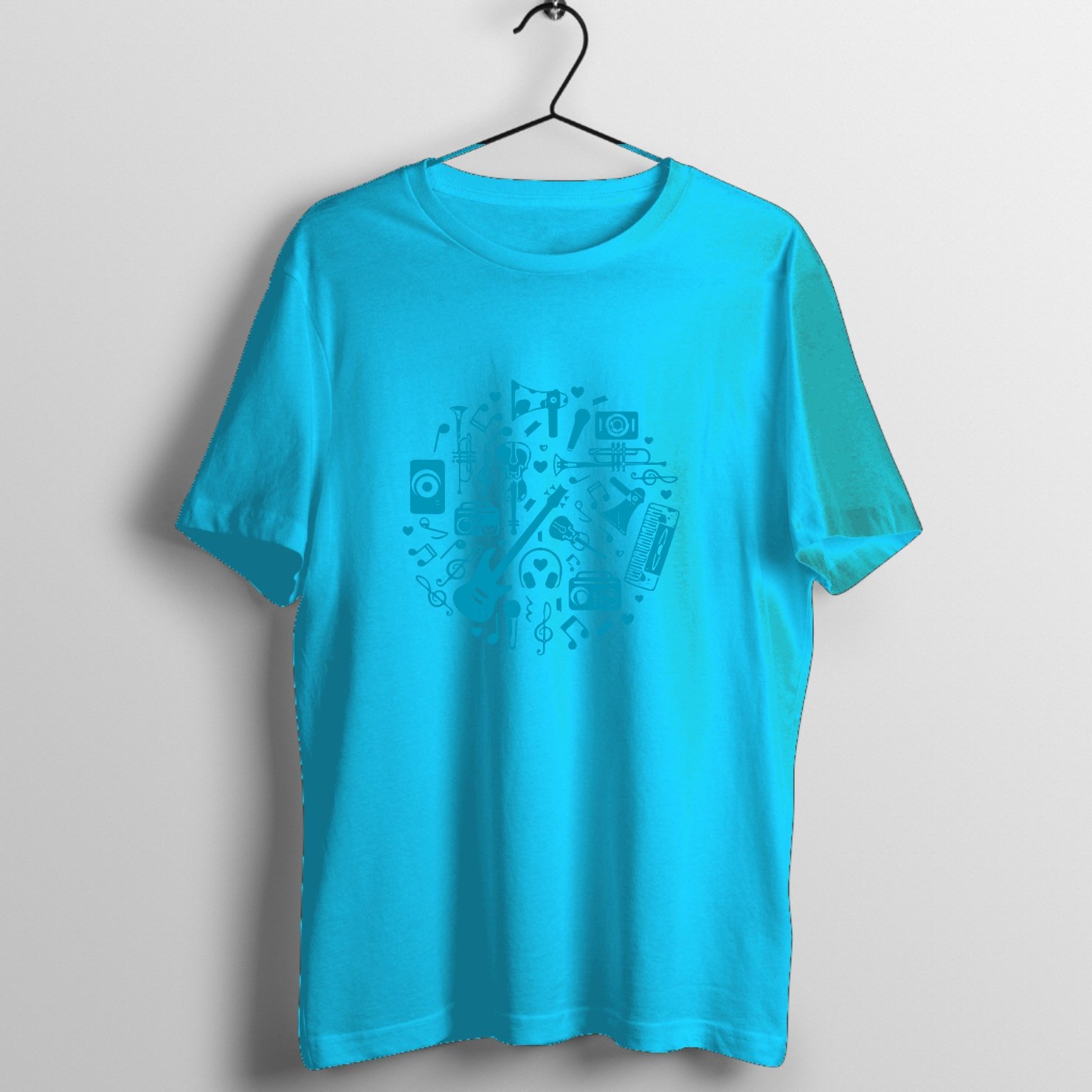 Harmonic Resonance Vocalist - Remastered Graphic T-Shirt printed on premium rock music graphic t-shirt - Front Mockup