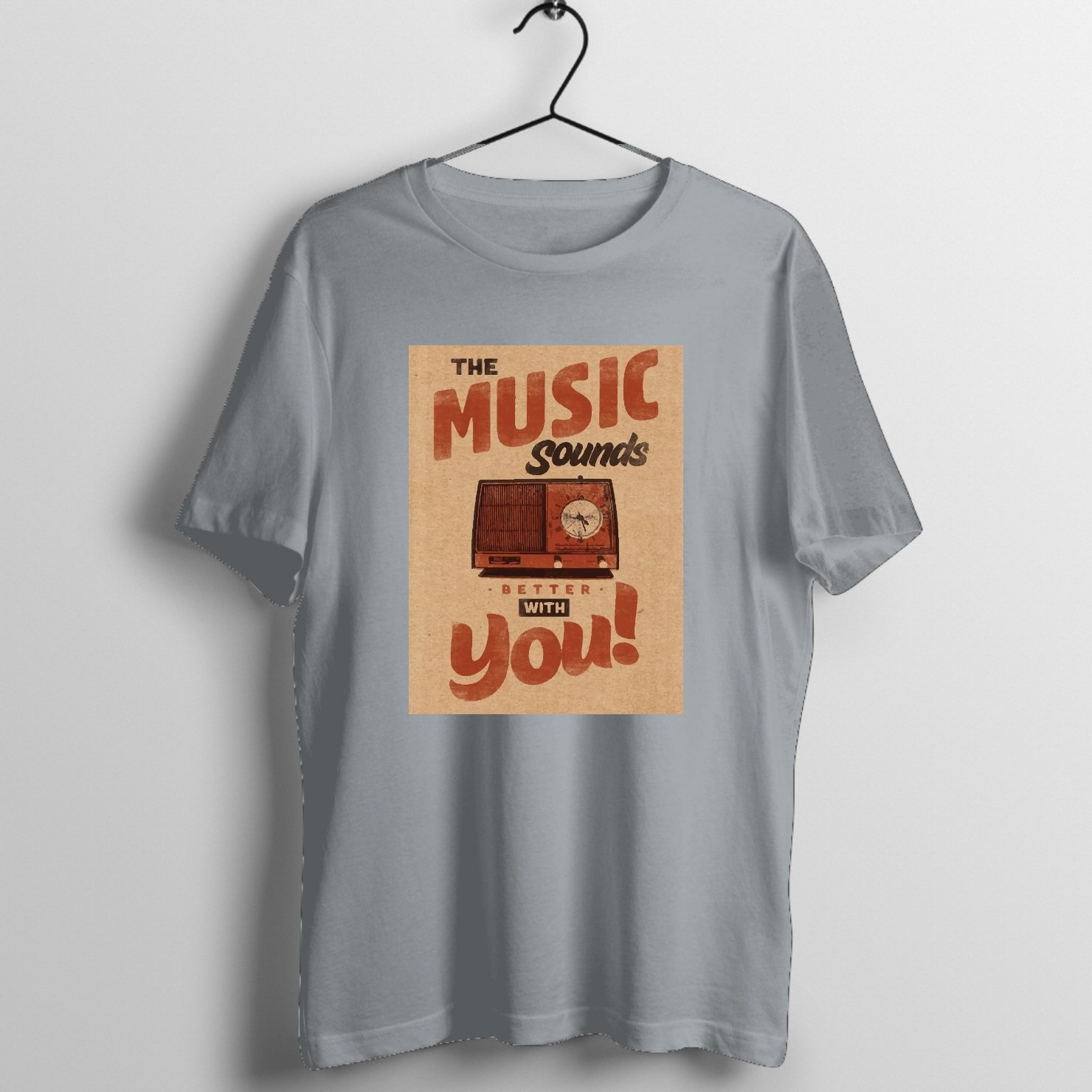Retro Soundboard Audio Master - Remastered Graphic T-Shirt printed on premium rock music graphic t-shirt - Front Mockup