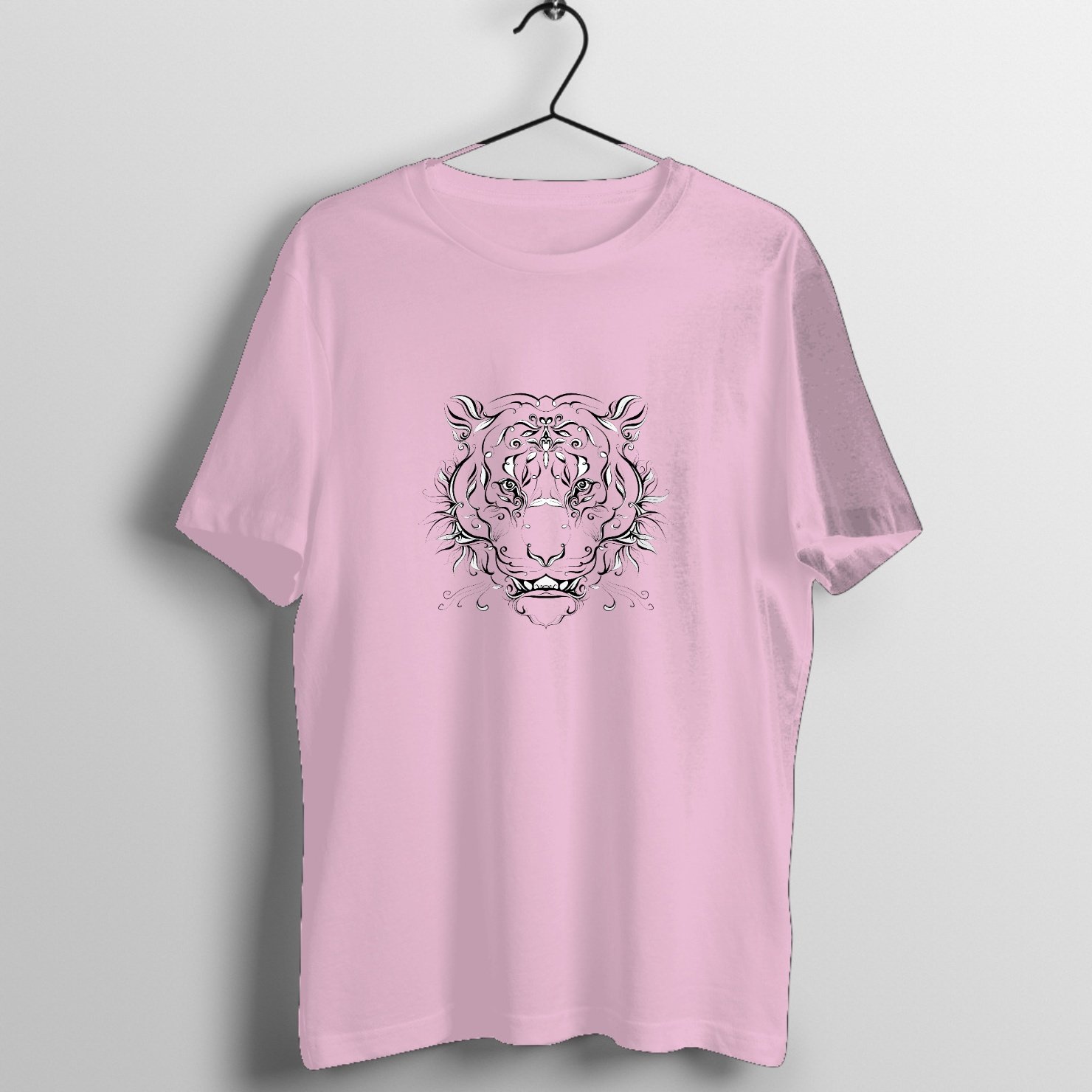 Gothic Wolfpack Moon Tattoo Graphic T-Shirt printed on premium rock music graphic t-shirt - Front Mockup
