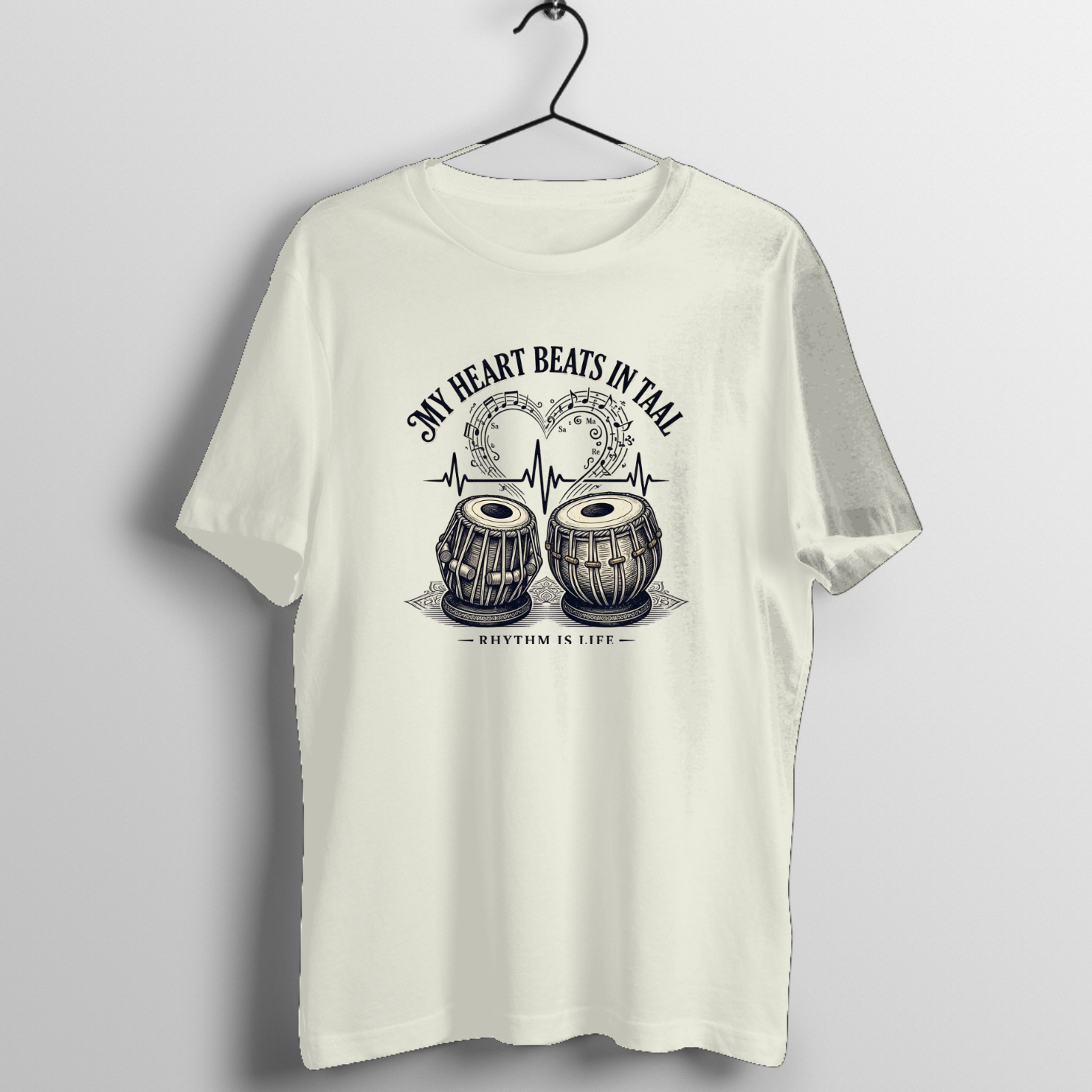 Thunderstruck Stadium Rock - Vintage Series Graphic T-Shirt printed on premium rock music graphic t-shirt - Front Mockup