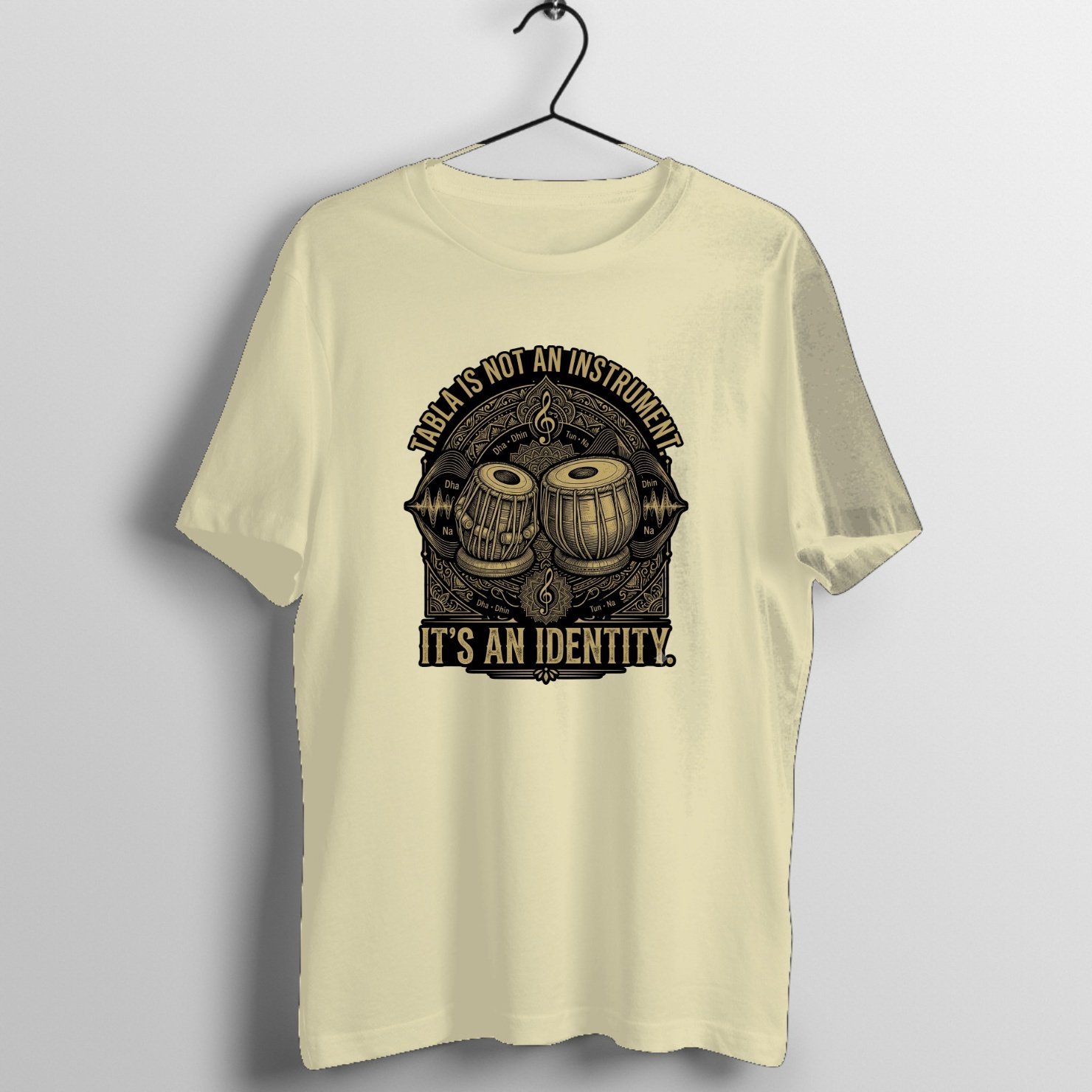 Rumble Bassline Power Chord - Encore Cut Graphic T-Shirt printed on premium rock music graphic t-shirt - Front Mockup