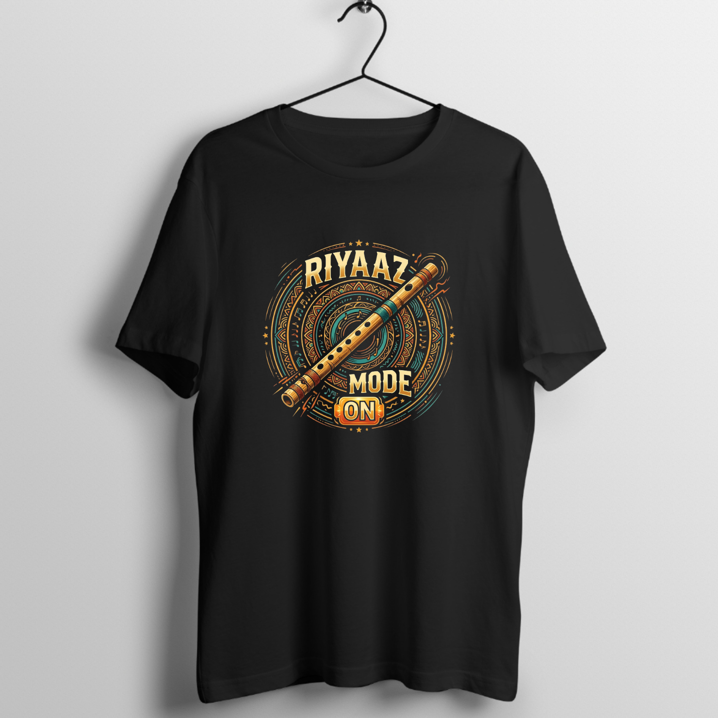 Midnight Soundwave Studio - Tour Cut Graphic T-Shirt printed on premium rock music graphic t-shirt - Front Mockup