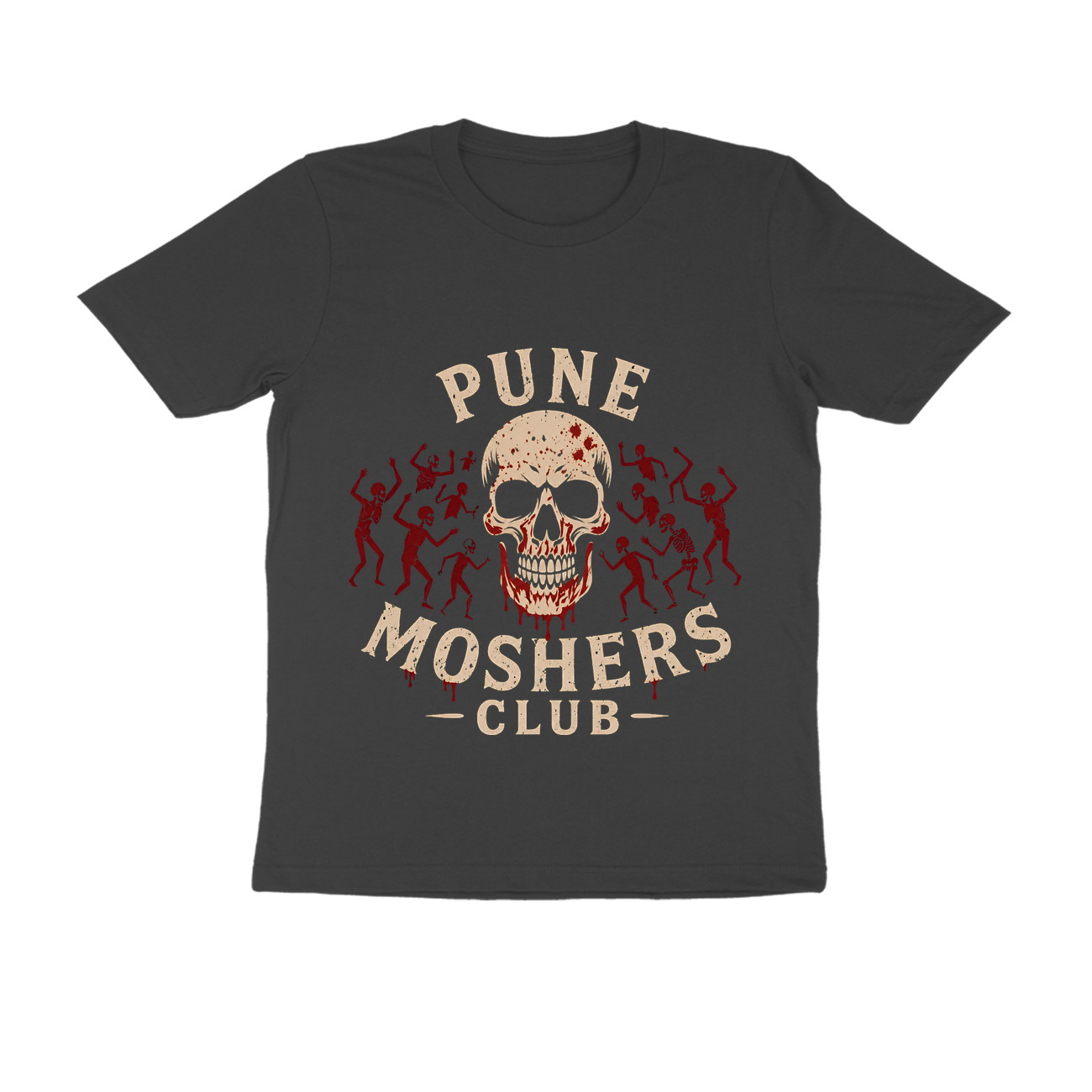 Pune Moshers Club - Mosh Pit Skull Graphic T-Shirt - Official Metal Music Merchandise Graphic T-Shirt Mockup (BA-METAL-2178)