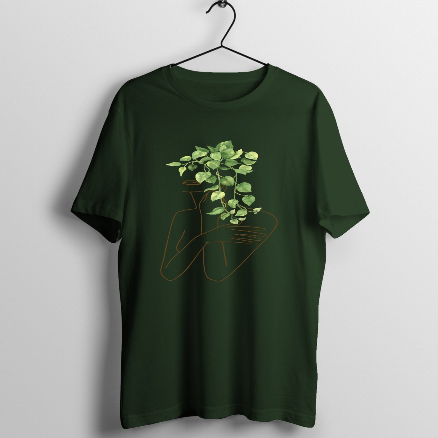 She Is Nature on Olive Green T-Shirt