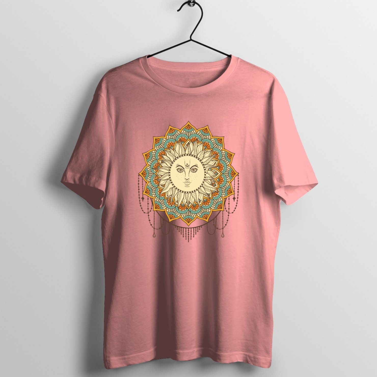Sun Mandala on Pastel Dusty T-Shirt