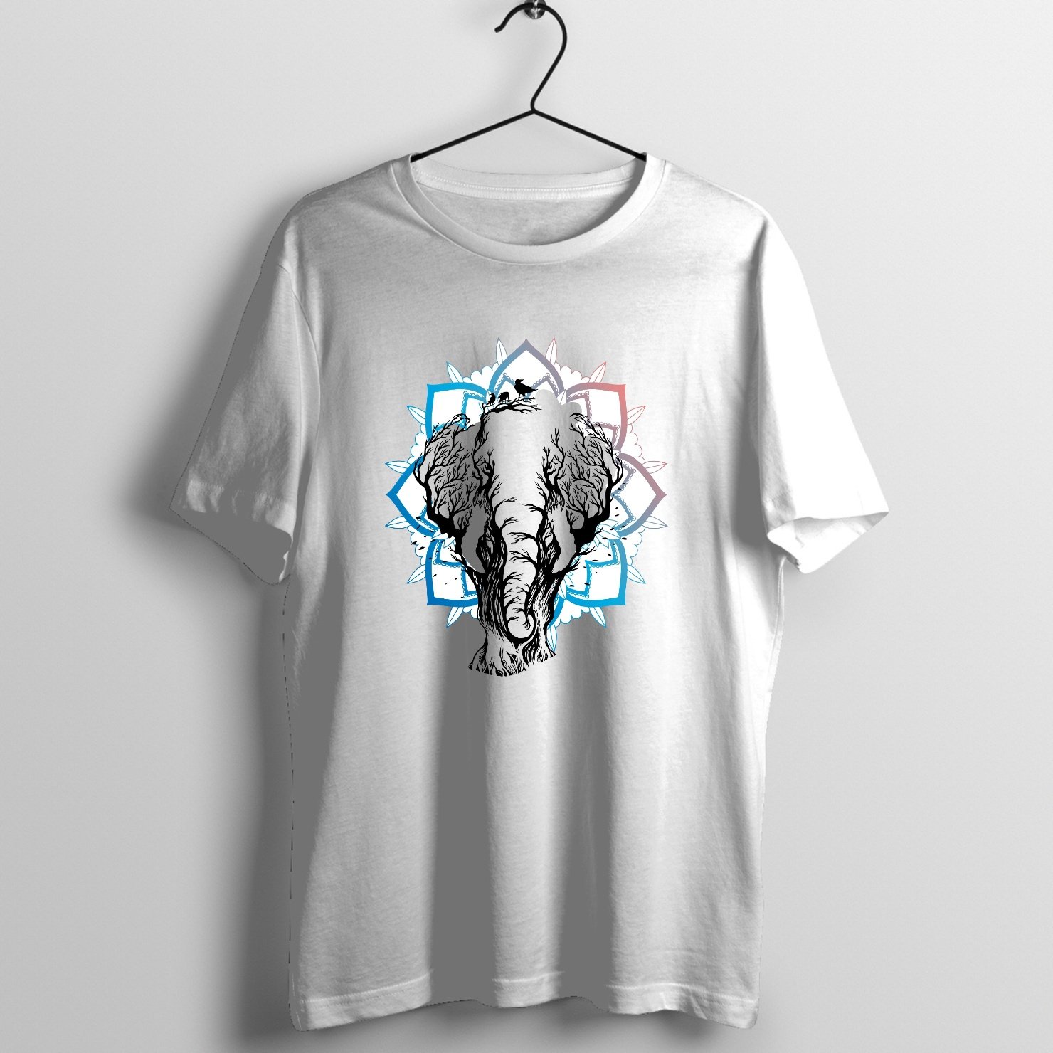 Elephant on White T-Shirt