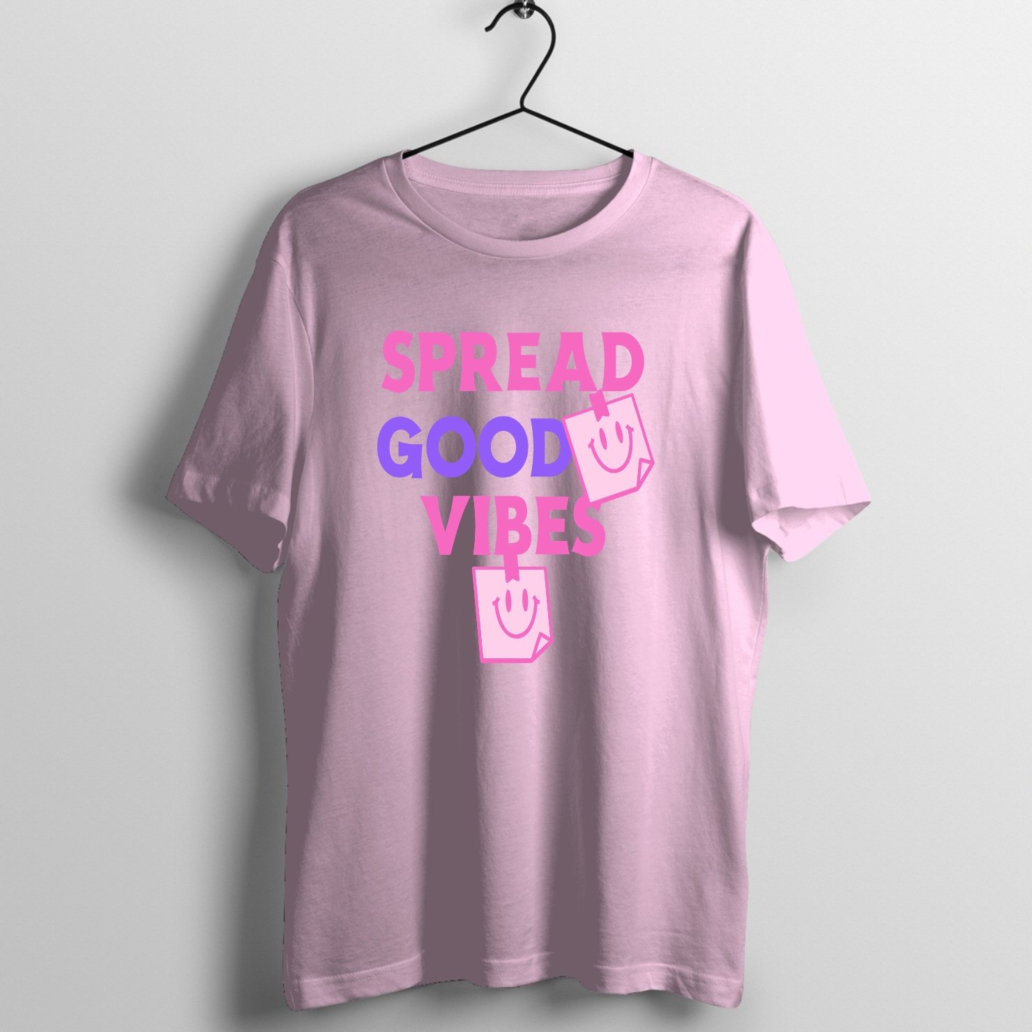 Spread Good Vibes on Light Pink T-Shirt