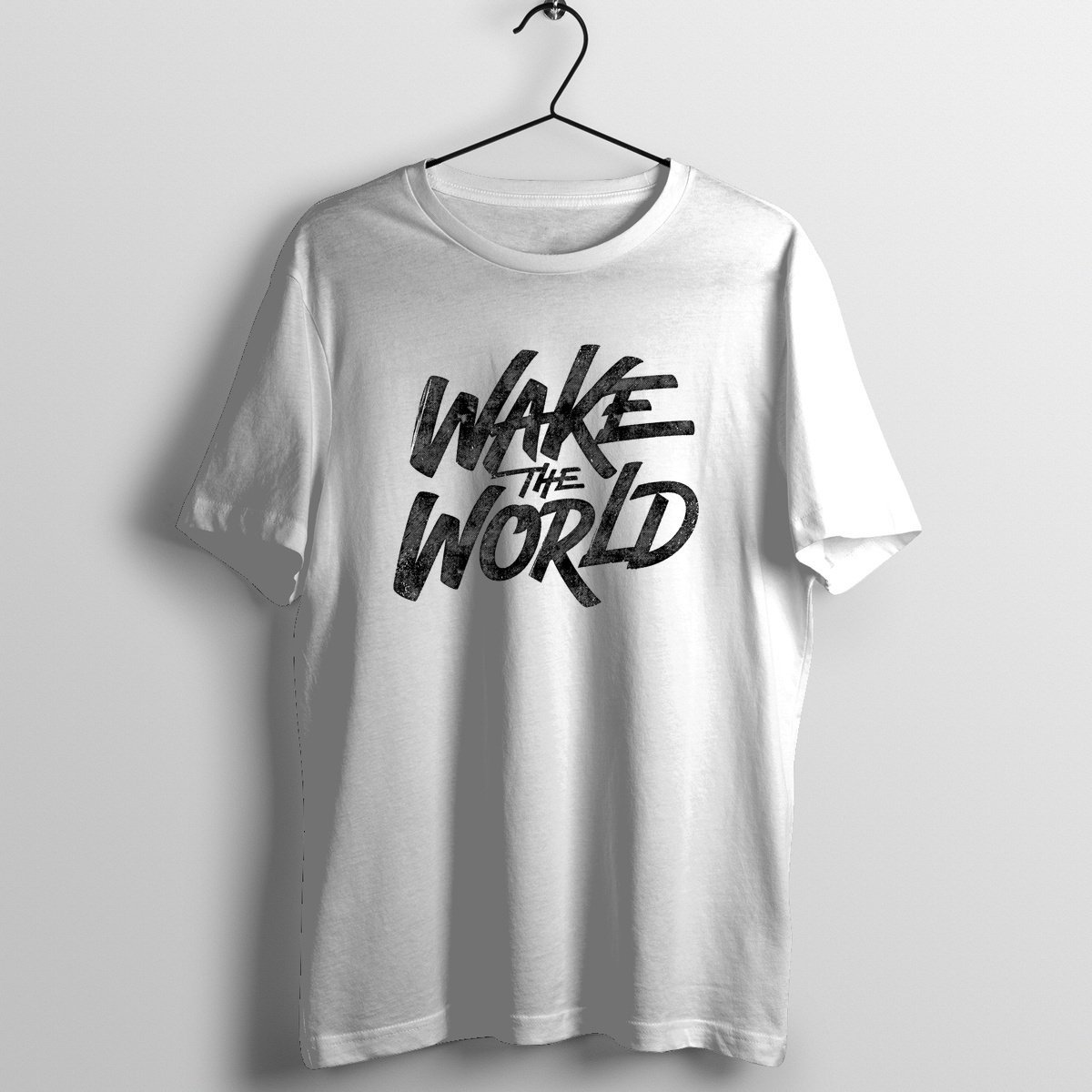Wake The World - Official Music Quotes Music Merchandise Graphic T-Shirt Mockup (BA-MUSICQUO-1031)