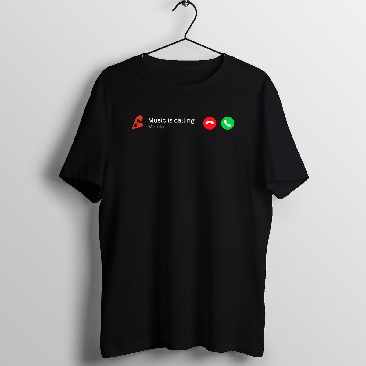 Music Is Calling - Official Music Quotes Music Merchandise Graphic T-Shirt Mockup (BA-MUSICQUO-1020)