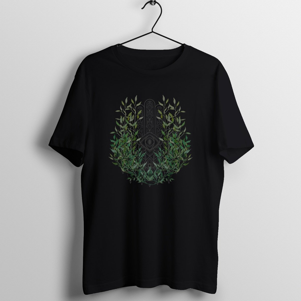 Hamsa Hand - Official Bhakti Music Merchandise Graphic T-Shirt Mockup (BA-BHAKTI-1003)